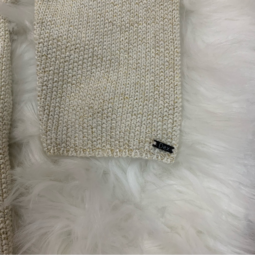 Dex Gold Knitted Ruffle Back Zip Sweater - Picture 13 of 14